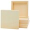 Unfinished 8x8 Wood Canvas for Arts and Crafts, Framed Flat Cradle Panel Boards for Painting Supplies (6 Pack)